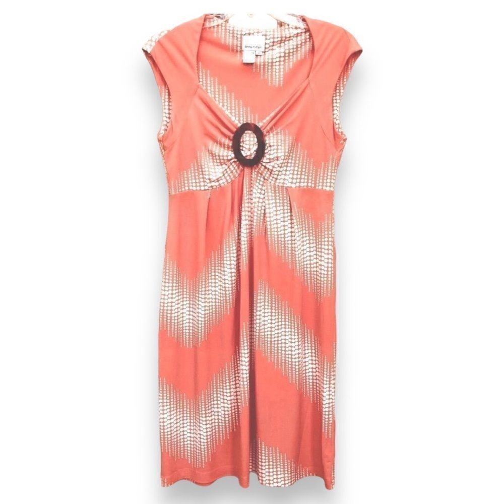 Donna Morgan Orange & Tortoise Chevron Dress